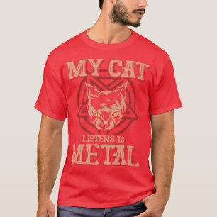 T-shirt Mon chat écoute Métal Black Dark Rock Deet Met