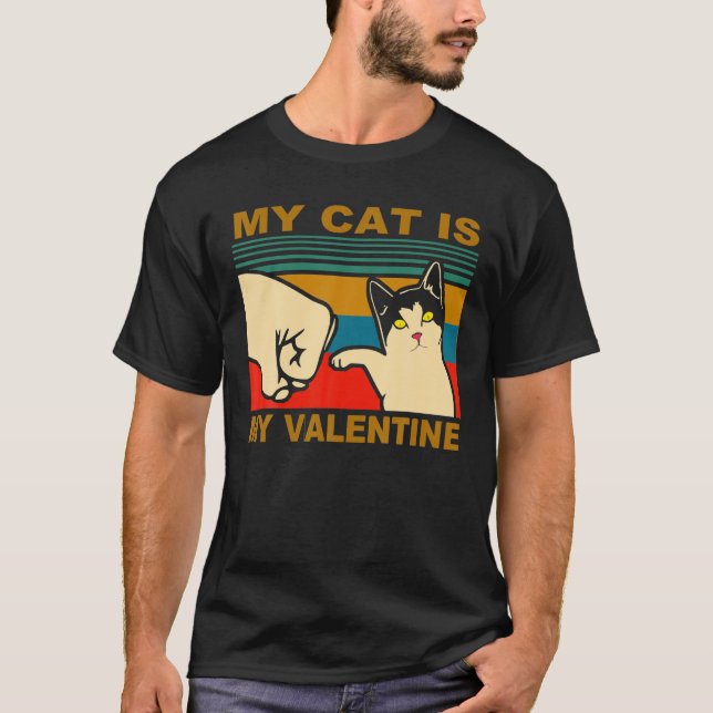 T-shirt Mon Chat Est Ma Saint Valentin Funny Valentines Da (Devant)