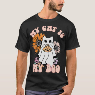 T-shirt Mon Chat Est Mon Chat Fantôme Boo Chat Éffrayant H