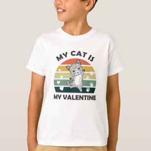T-shirt Mon Chat Est Mon Saint Valentin Cute Coeur Chat Vi
