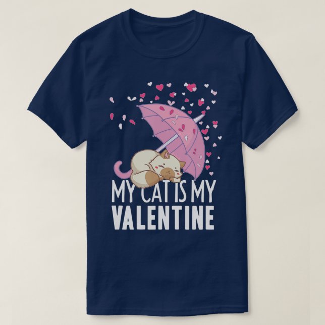 T-shirt Mon Chat Est Mon Saint Valentin Kitten Heart Pet (Design devant)