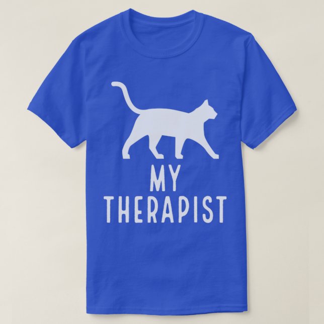 T-shirt Mon chat est mon thérapeute (Design devant)