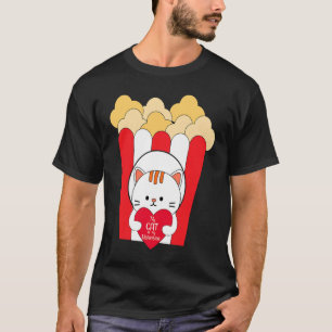 T-shirt Mon chat est mon valentin Cool Popcorn Jour de la