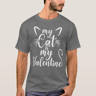 T-shirt Mon Chat Est Mon Valentine Kitten Lover Coeur Vale