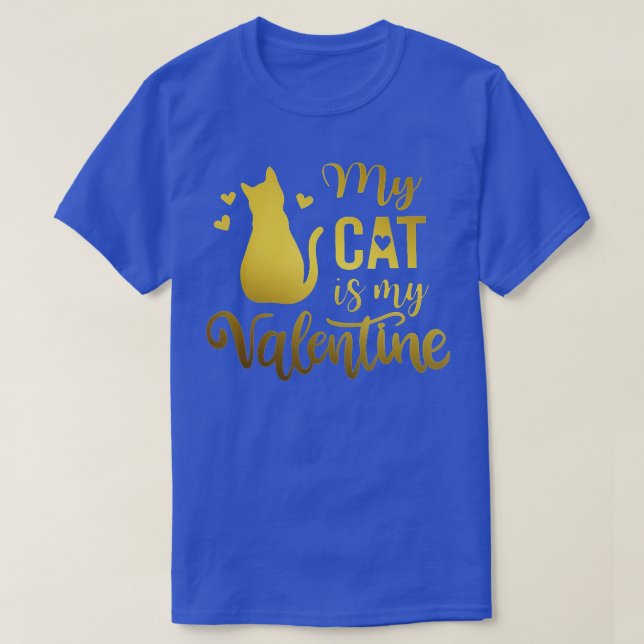 T-shirt Mon Chat Est Mon Valentine Kitten Lover Coeur Vale (Design devant)