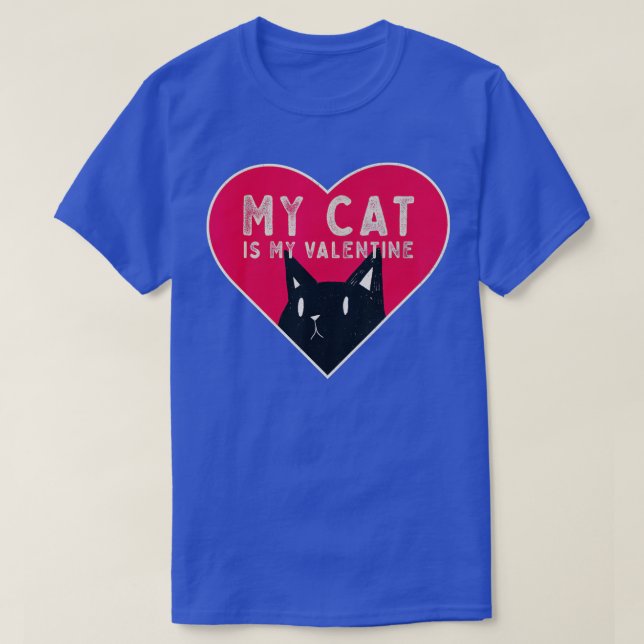 T-shirt Mon chat est My Valentine Kitten Love Heart (Design devant)