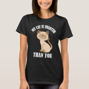T-shirt Mon chat est plus intelligent que vous, drôle mème