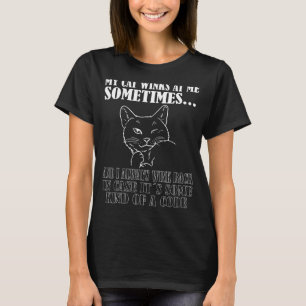 T-shirt Mon chat me frappe parfois, drôle mème de chat_1