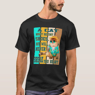 T-shirt Mon chat Ne Cesse Jamais Ton Coeur Aimer Papa Mama