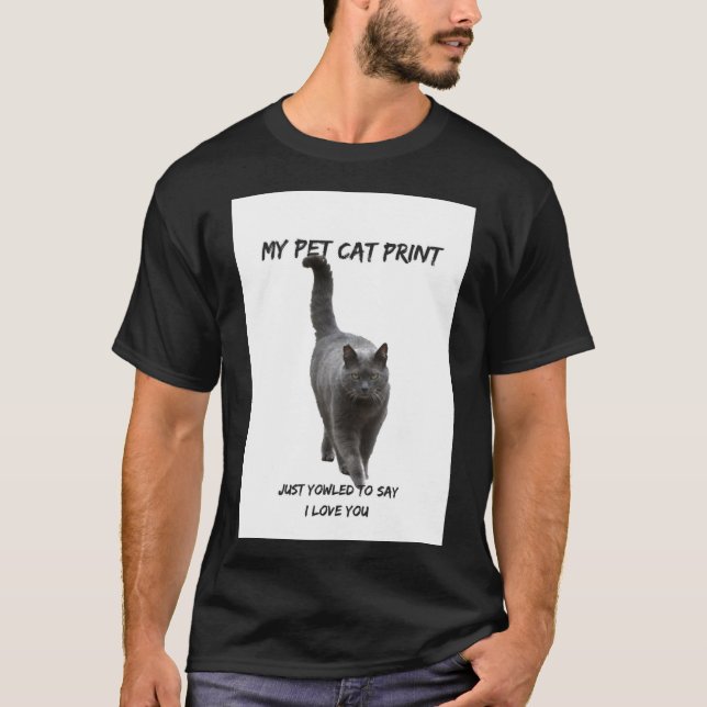 T-shirt Mon chat pour animaux de compagnie Imprimer Chat a (Devant)