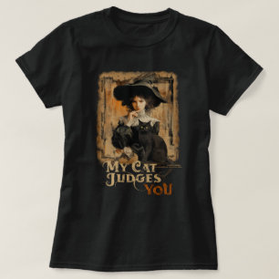 T-shirt "Mon chat vous juge" Style Vintage