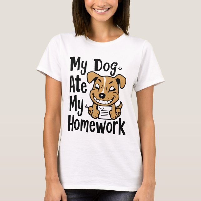 T-shirt Mon chien a mangé mes devoirs (Devant)