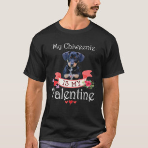 T-shirt Mon chien Chiweenie est mon amant de la Saint-Vale