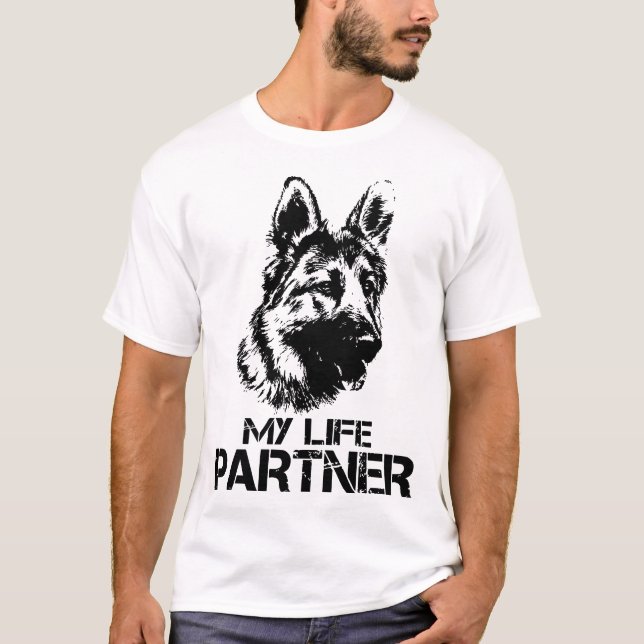 T-shirt mon chien de berger allemand d'associé de la vie (Devant)