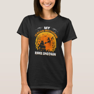 T-shirt Mon chien levrier italien fait du covoiturage Hall