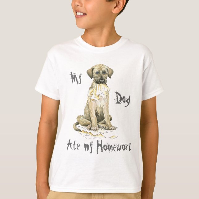 T-shirt Mon chien-loup irlandais a mangé mon travail (Devant)