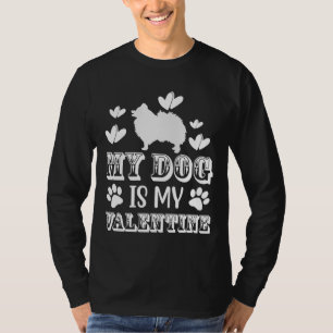 T-shirt Mon Chien Poméranien Est Mon Chien Valentin Funny