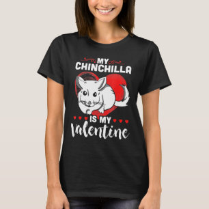T-shirt Mon Chinchilla est mon coeur de Saint-Valentin