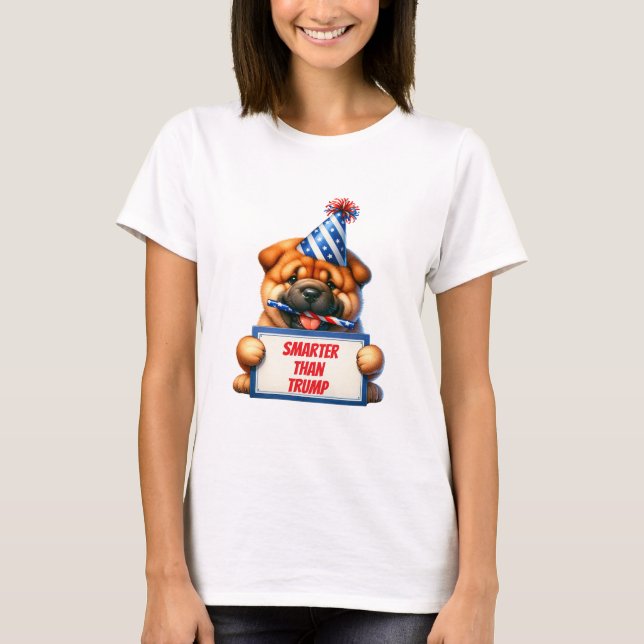 T-shirt Mon Chow Est Plus Intelligent Que Trump (Devant)