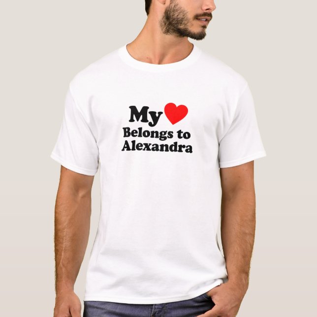 T-shirt Mon coeur appartient à Alexandra (Devant)