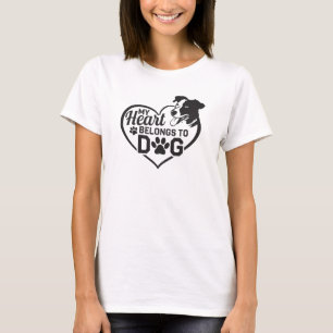 T-shirt Mon Coeur Appartient À Amoureux des chiens Photo P