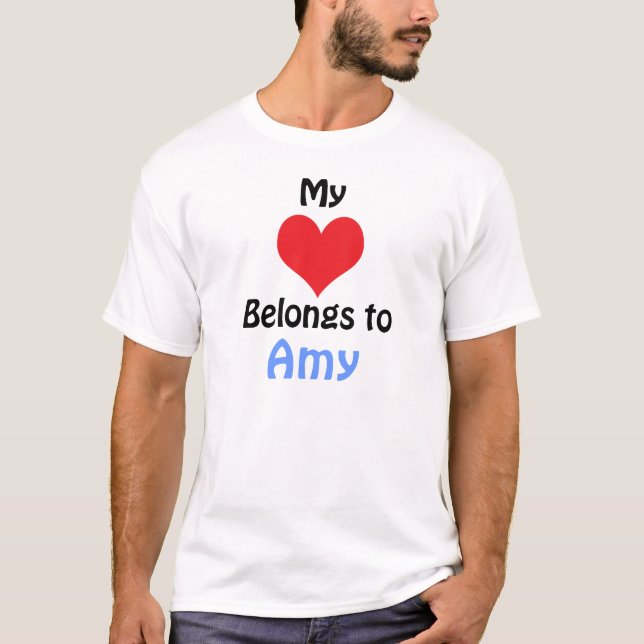T-shirt Mon coeur appartient à Amy (Devant)