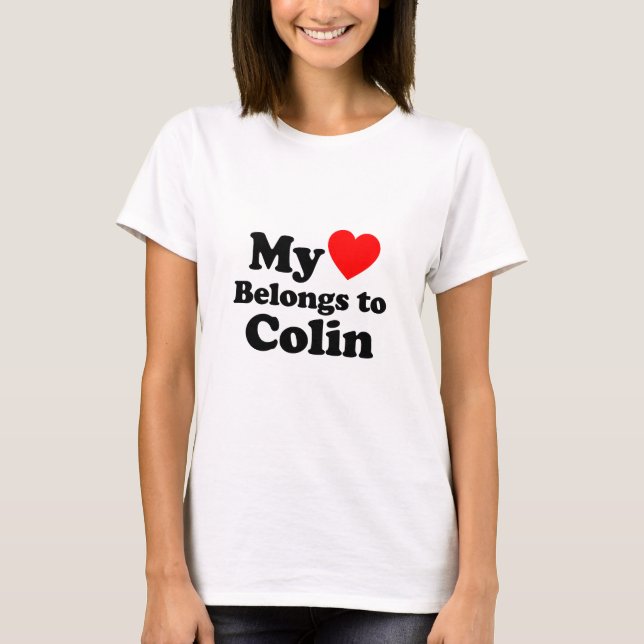 T-shirt Mon coeur appartient à Colin (Devant)