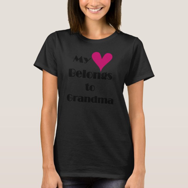 T-shirt Mon coeur appartient à grand-mère (Devant)