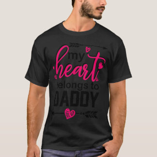 T-shirt Mon cœur appartient à la fête des pères de la Sain