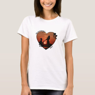 T-shirt Mon coeur appartient à l'anniversaire de la femme
