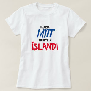 T-shirt mon coeur appartient à l'Islande en islandais