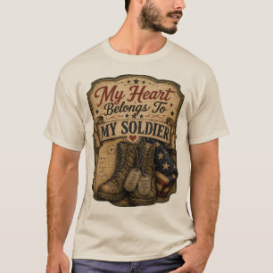 T-shirt Mon cœur appartient à mon soldat