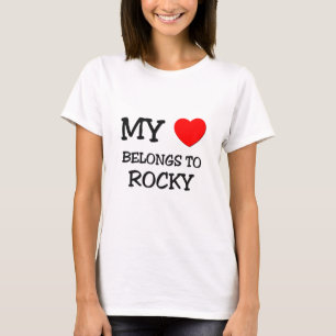 T-shirt Mon coeur appartient à rocheux