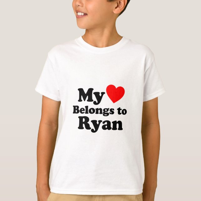 T-shirt Mon coeur appartient à Ryan (Devant)