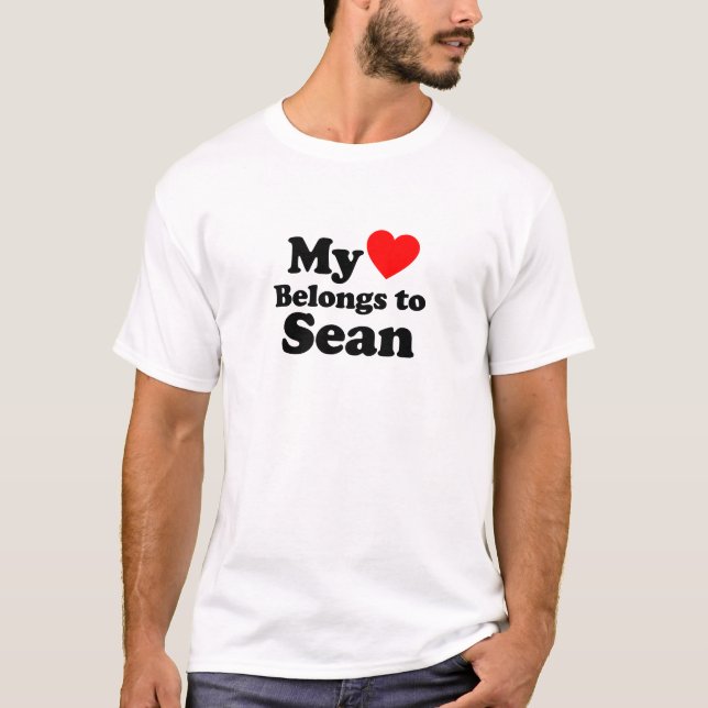 T-shirt Mon coeur appartient à Sean (Devant)