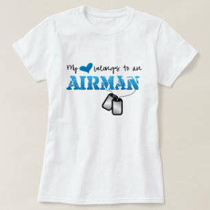 T-shirt Mon coeur appartient à un aviateur