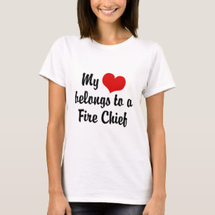 T-shirt Mon Coeur Appartient À Un Chef De Feu