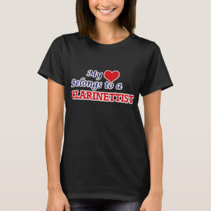 T-shirt Mon coeur appartient à un Clarinetiste