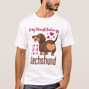 T-shirt Mon coeur appartient à un Dachshund