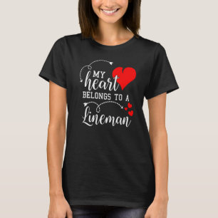 T-shirt Mon Coeur Appartient À Un Lineman Funny Lineman