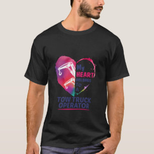 T-shirt Mon Coeur Appartient À Un Opérateur De Camion De T