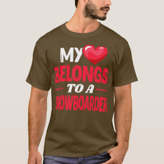 T-shirt Mon cœur appartient à un snowboardeur