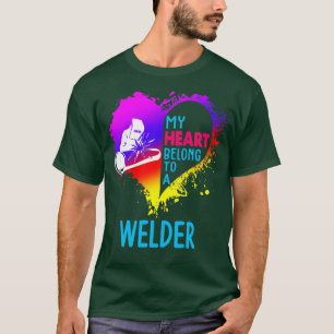 T-shirt Mon Coeur Appartient À Un Soudeur