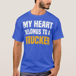 T-shirt Mon coeur appartient à un Trucker Monster Truck Ra