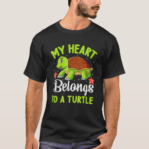 T-shirt Mon Coeur Appartient À Un Vêtement Tortue De Mer T