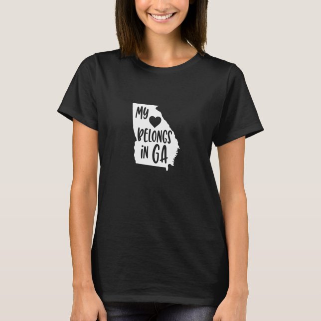 T-shirt Mon Coeur Appartient En Géorgie La Fierté Américai (Devant)