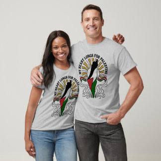 T-shirt Mon cœur aspire à la Palestine - Carte patriotique