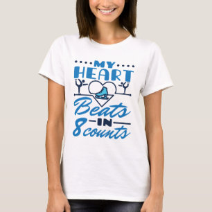 T-shirt Mon coeur bat en 8 compteurs Patinage artistique