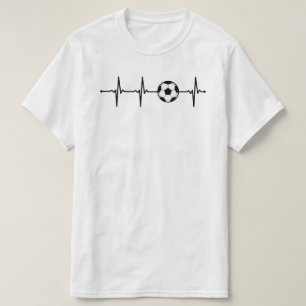 T-shirt Mon coeur bat pour le football Football Ball ECG