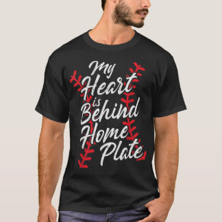 T-shirt Mon Coeur Est Derrière La Maison Plate Baseball La